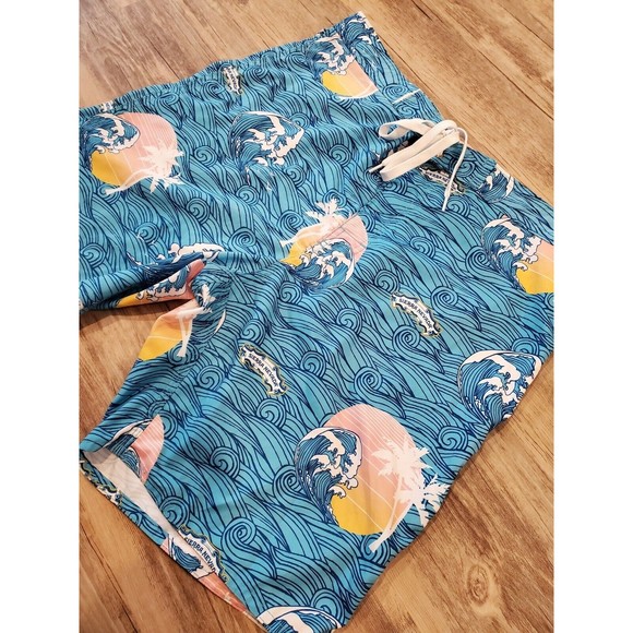 Sierra Nevada Big Wave Mens Sz 34 Waist Swim Trunks Board Shorts Nylon Made USA - Picture 2 of 10